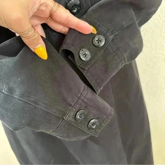 Vintage GUESS Faux Fur Mid Length Trench Coat RARE Jacket in Black Sz. Small - Picture 10 of 16